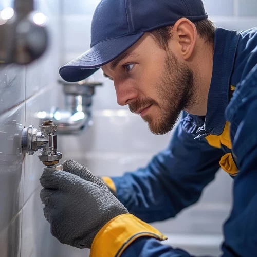 Technicien Aqua4 lors d'une installation professionnelle